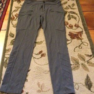 Athleta Gray Active Stretch Leggings with Zip Pockets